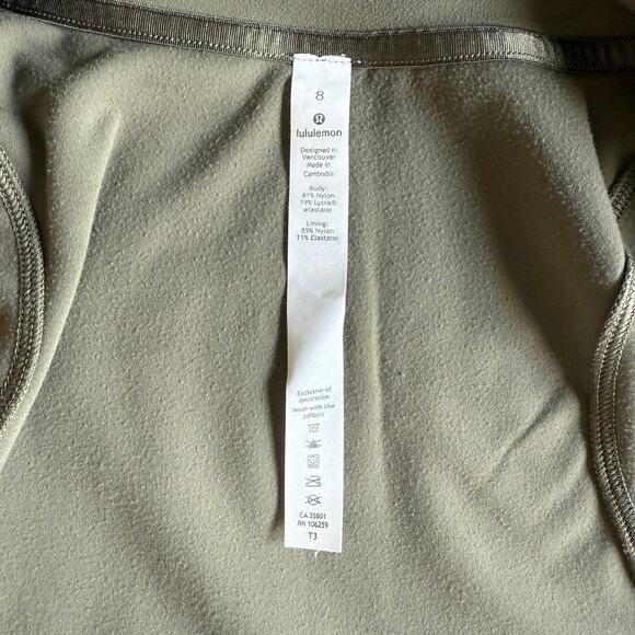 Lululemon 'The Ease' Olive Green Full Zip Jacket Women’s Size 8 - Picture 6 of 8